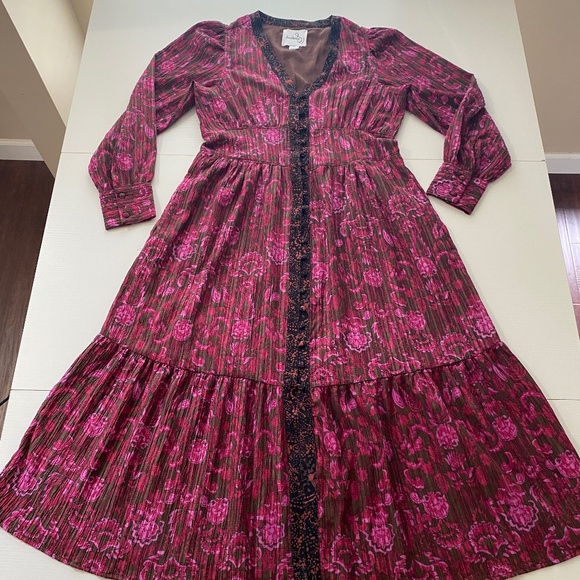 Sam Edelman Ramsey V-Neck Floral Maxi Dress Size Large - Picture 1 of 15